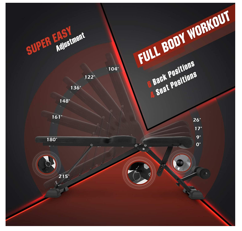 Hot Sale Commercial Adjustable Exercise Bench Folding Weight Bench Dumbbell