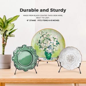 Katlanabilir kaymaz siyah demir plaka tutucu ekran standı resim çerçevesi tutucu standı siyah demir şövale fotoğraf duruyor plaka - Product Image 5