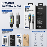 Cable USB C a USB C de 240W, Cable de Carga Rápida PD, Cable Tipo C con Trenzado de Nailon para iPhone 17 16 Pro Max iPad MacBook OEM ODM