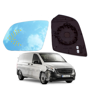 Indicateur LED de rétroviseur latéral en verre bleu pour <span class=keywords><strong>Mercedes</strong></span> Benz <span class=keywords><strong>Vito</strong></span> V Class V260 2016-2019 Grand Angle Anti-éblouissement, 1 paire - Product Image 1