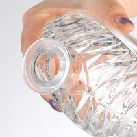 Bouteilles en verre transparentes Super Flint, vides, rondes, gravées, pour brandy