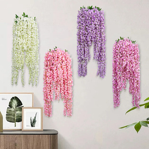 Guirlande décorative de fleurs artificielles en soie, type glycine, pour la décoration de la maison, des mariages et des plafonds - Product Image 1