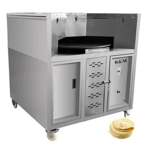 Pita Bread Oven Machine Automatic Flat Arabic Pie Electric Tandoori India Lavash Pita Bake Naan Bread Maker Round Chapatii Roti Oven Commercial Machine