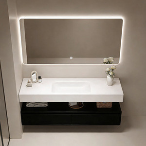 Table de maquillage pliable pour chambre à coucher, coiffeuse élégante, mobilier de maison, table de toilette moderne en bois avec miroir et tiroirs - Product Image 6