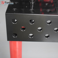 Meja las 3D tugas berat 2000x1000mm, dengan besi cor atas dan permukaan level Laser kondisi baru untuk pekerjaan presisi