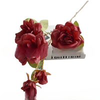 Vente en gros de roses artificielles réalistes faites à la main à longues tiges, arrangement floral de mariage à 5 têtes pour la fête des mères et la rentrée scolaire