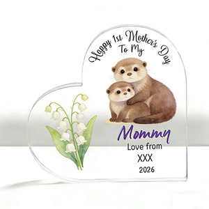 Recuerdos Personalizados para Fiestas, Regalos para Baby Shower, Recuerdos para Invitados, Regalos para el Primer Día de la Madre, Bloque Acrílico con Forma de Corazón, Regalo para el Día de la Madre - Product Image 3