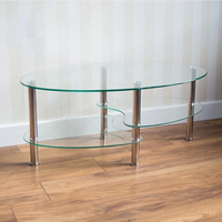 Nouvelle table basse moderne extensible pour salon, en verre trempé noir laqué, avec pieds en acier inoxydable brillant