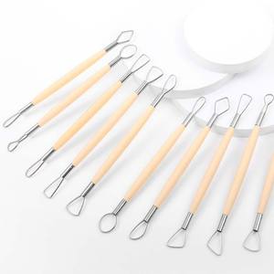 Keep Smiling Produits Artisanaux – Lot de 10 Outils de Poterie en Céramique de 8 Pouces avec Manche en Plastique pour le Modelage et la Finissage de l'Argile - Product Image 1