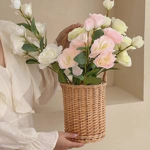 Fleurs artificielles de Lisianthus en soie blanc et rose clair, haute simulation, pour mariage et décoration intérieure - Product Image 2