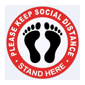 Removable Waterproof Social Distancing Floor Sticker <b>Vinyl</b> Pvc Sticker - Product Image 1