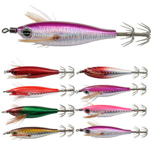 Usine OEM 8CM Crevettes en bois Leurre de pêche artificiel Vente en gros EGI <span class=keywords><strong>Duel</strong></span> Squid Jig - Product Image 1