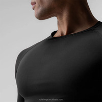T-shirts de sport pour hommes à manches courtes, coupe ajustée, séchage rapide, personnalisables OEM, style décontracté, coupe musclée, compressifs, pour la gym et le fitness