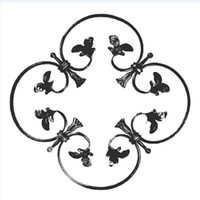 Fleurs en fer forgé durables, estampées, diverses feuilles et fleurs décoratives en acier