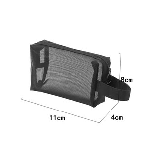 Black Layer Travel Cosmetic Bag Large Capacity Mesh Makeup Bag Makeup Storage Pouch Travel Toiletries Cosmetic Storage Bags - Product Image 5