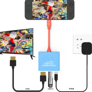 <strong>Switch2</strong> Portable ABS Material Adapter <strong>Docking</strong> <strong>Station</strong> 3 In1 for for Mini Dock Type-C USB 3.0 Hub Projection 4K60HZ Video - Product Image 5