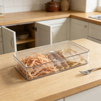 Boîtes rectangulaires plates en plastique transparent de qualité alimentaire, épaisses, réutilisables, pour divers aliments, pain, gâteaux, vente en gros