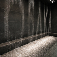 Fontaine à rideau d'eau numérique, cascade extérieure, conception personnalisée, projet commercial