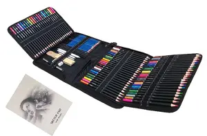 Vendita calda on-line 120 colori matita colorata 145 pezzi Set da disegno in custodia di Nylon