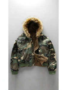 Chaqueta Bomber Americana Personalizada con <span class=keywords><strong>Capucha</strong></span> y Camuflaje, Cierre de Cremallera Doble, para <span class=keywords><strong>Hombre</strong></span>, Estilo Urbano - Product Image 4