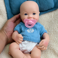 13 "weiche flexible Silikon-Baby puppe Lebensechter offener Mund mit lächelndem Gesicht Modische Jungen puppe für Kinder geschenke