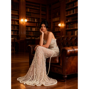 אלגנטי קומה מדהימה באורך בתוספת גודל טבעי המותניים הנשף שמלת ערב סטרפלס רזה בתולת ים - Product Image 5
