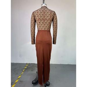 两件套欧美女装2026秋季新款甜美长袖高领蕾丝衬衫高腰包臀裙 - Product Image 3