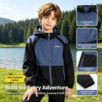 Unisex Kinder Kapuzen-Regenjacke Wasserdicht Winddicht mit Reißverschluss Einfarbig Leichtgewichtig für Outdoor-Aktivitäten