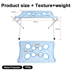 Hamac de bain pour chien en maille polyester avec cadre en fer robuste, table de toilettage pliable pour petits chiens et chats - Product Image 2