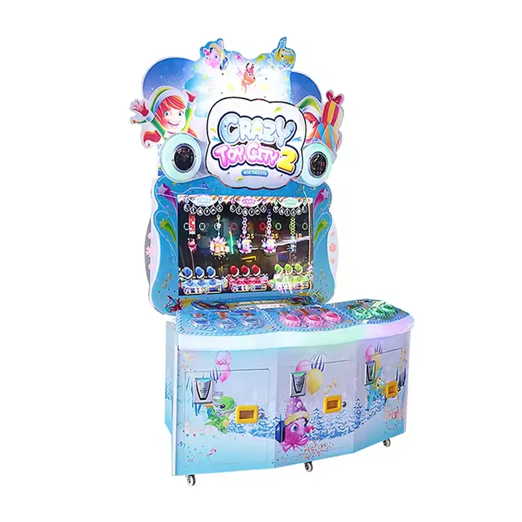 Coin Operated 3 Players Video Shooting Crazy Toy City 2 Kid Redemption Ticket Game Machine For Sale