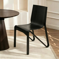 Chaise de salle à manger empilable en bois massif, design moderne et épuré, style Wabi-sabi, pour salon de thé et café