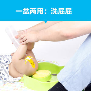 Lavabo con forma de oso de dibujos animados verde para niños, material de PP engrosado, diseño duradero, 30x35x10cm, forma irregular - Product Image 3