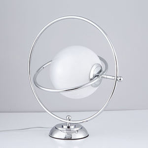 Lámpara de Mesa Giratoria Italiana con Diseño de Luna, Cromada, Estilo Bauhaus de los Años 70, Medieval, para Sala de Estar, Restaurante, Escritorio, Dormitorio, Lámpara de Noche - Product Image 5