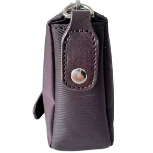 Pochette pour homme en tissu Oxford marron foncé, petite taille, couleur unie, doublure en polyester - Product Image 2