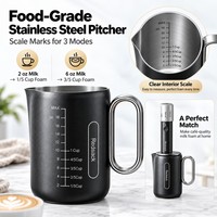 Mousseur à lait électrique portable à faible bruit IPX4 en acier inoxydable de qualité alimentaire 5200 tr/min pour lait d'avoine, latte, cappuccino, boissons au café