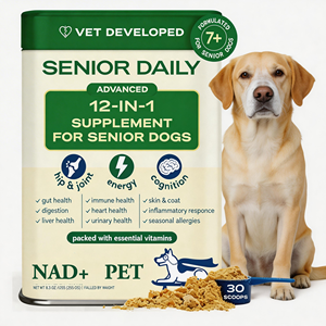 Suplemento de Longevidad para Perros Mayores con NMN, Precursor de NAD+ |   Polvo Energético Celular 12 en 1 |   Registrado por la FDA |   30 Cucharadas |   Movilidad - Product Image 2