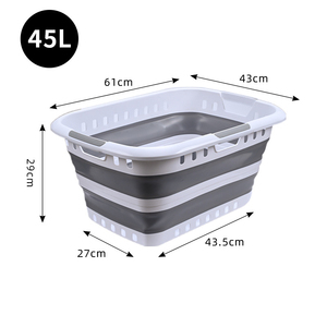 45L ráp Nhựa Giặt giỏ có thể gập lại Pop Up lưu trữ container tổ chức tiết kiệm không gian cản trở giỏ - Product Image 2