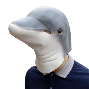 Máscara de Delfín Novedosa al por Mayor, Disfraz Realista de Animal Marino, Divertida Máscara de Látex para Fiesta de Halloween y Carnaval - Product Image 3