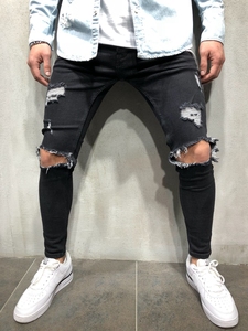 Pantalones vaqueros de los hombres de la moda Jeans hip hop bien streetwear <span class=keywords><strong>jogger</strong></span> biker arrancado de los hombres jeans - Product Image 3