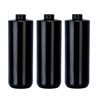 Nouvelle conception prête à être expédiée, bouteille pompe en plastique PET noire pleine de 750 ml (25 oz) vide pour après-shampoing, gel douche, shampoing