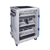 Chariot de recharge intelligent et armoire de rangement verrouillable pour 36 appareils Chromebook iPad Tablette Ordinateur portable Station de recharge