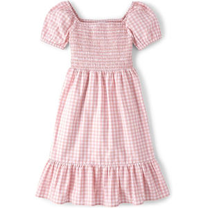 Mini robe d'été pour filles avec décoration à volants Place des enfants Maman et moi Robe à manches courtes assortie pour femmes - Product Image 1