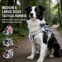 Harnais pour chien respirant avec laisse, bandes réfléchissantes, anti-traction, pour chiens de taille moyenne et grande