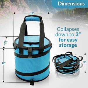 Tas Pendingin Terisolasi Portabel, Tas Es Lipat Nylon Tahan Lama untuk Hiking, Camping, Perjalanan, Piknik, BBQ, Tas Pendingin Termal - Product Image 4