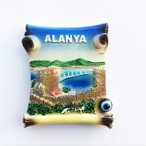 Alanya Scroll Landmark Resin magnet fridge sticker Home decor fridge magnet Travel souvenir