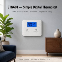 Toptan Basit Dijital Termostat, Kolay Değiştirilebilir Pil Yuvası ve 3 Dakika Kompresör Gecikmesi ile Ev Tipi HVAC için