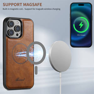 Étui magnétique détachable 2-en-1 en cuir pour iPhone 15 Pro Max <span class=keywords><strong>14</strong></span> Plus 13 12 Mini Xs XR avec housse de poche - Product Image 2