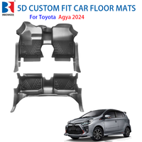 Tapis de sol de voiture sur mesure 5D TPE, directement de l'usine, pour Toyota Agya 2024 LHD, toutes saisons, imperméables, antidérapants