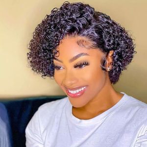 วิกผมหยิกสั้น13x4สำหรับผู้หญิงผิวดำวิกผมคนบราซิล - Product Image 1