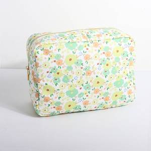 Bolsa de Maquillaje Floral Personalizada para Mujer, 4 Tamaños Disponibles, Bolsa de Almacenamiento con Estampado DIY, Interior de Algodón con Rejilla Verde, Organizador de Cosméticos Portátil de Viaje - Product Image 3